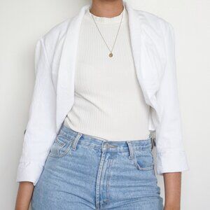 White Cropped Frilly Jacket | Wedding Guest Cropped White Jacket